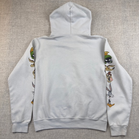 Vintage Space Jam Looney Tunes Hoodie White Cartoon Movie Pullover Men's S - Picture 15 of 16